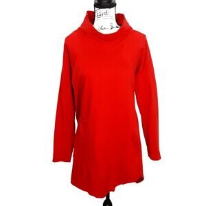 Breakfast in Tokyo Noblu Funnel Neck Tunic Cherry Red Art to Wear Lagenlook